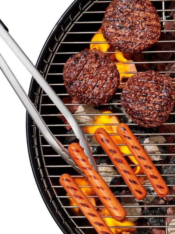 Burger and Hot Dogs on grill for Gift Certificate